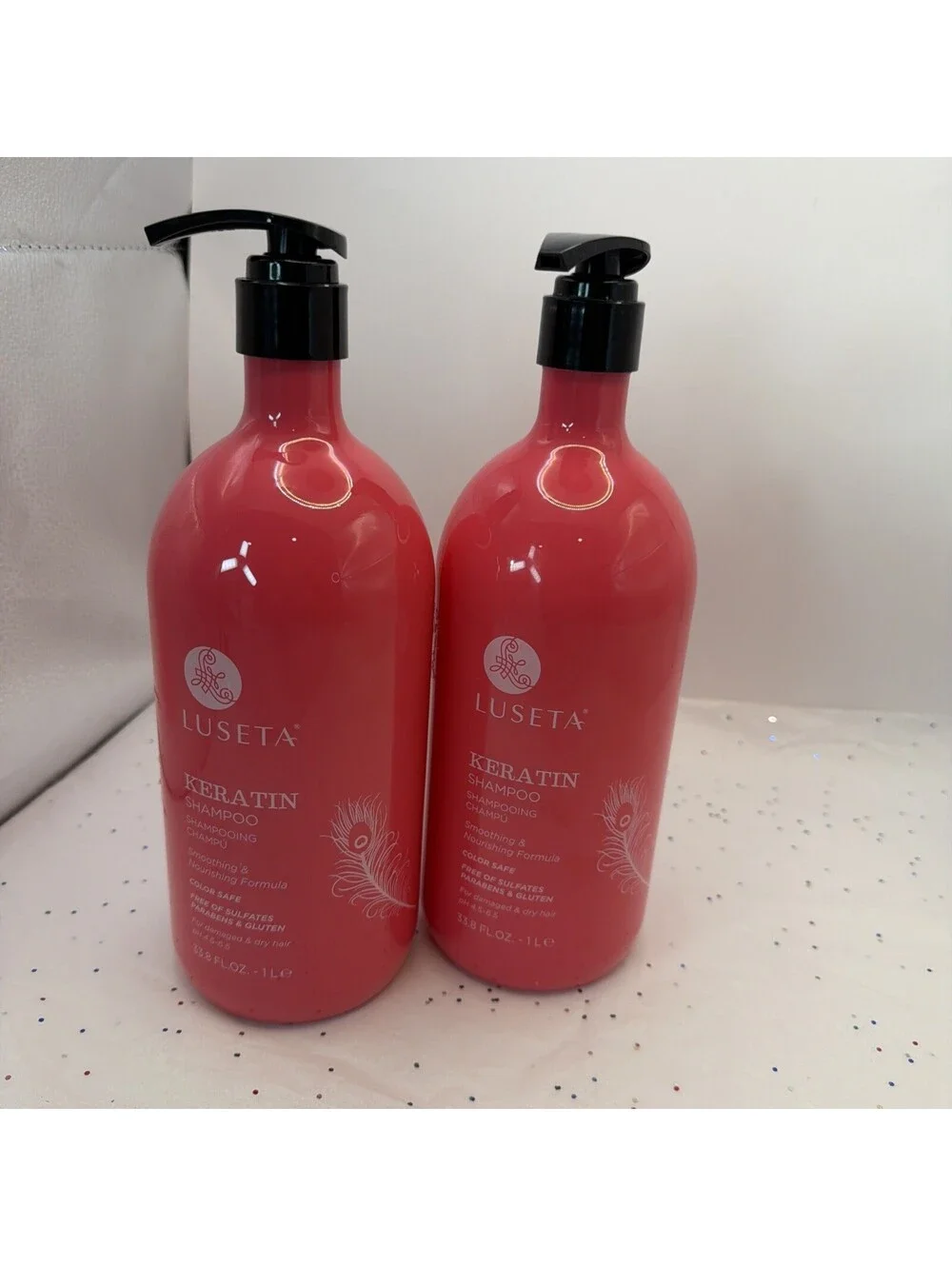 Lot Of 2 Luseta Keratin Smoothing And Nourishing Shampoo  Color Safe  33.8 oz.